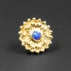 Sunflower With Synth Blue Opal 18k Gold Plated Threadless Top 1 Sunflower With Synth Blue Opal 18k Gold Plated Threadless Top -Stretch It Body Jewellery sunflower with synth blue opal 18k gold plated threadless top