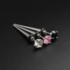 Surgical Steel Fake Gauge Taper With Gem Inlay -Stretch It Body Jewellery surgical steel fake gauge taper with gem inlay