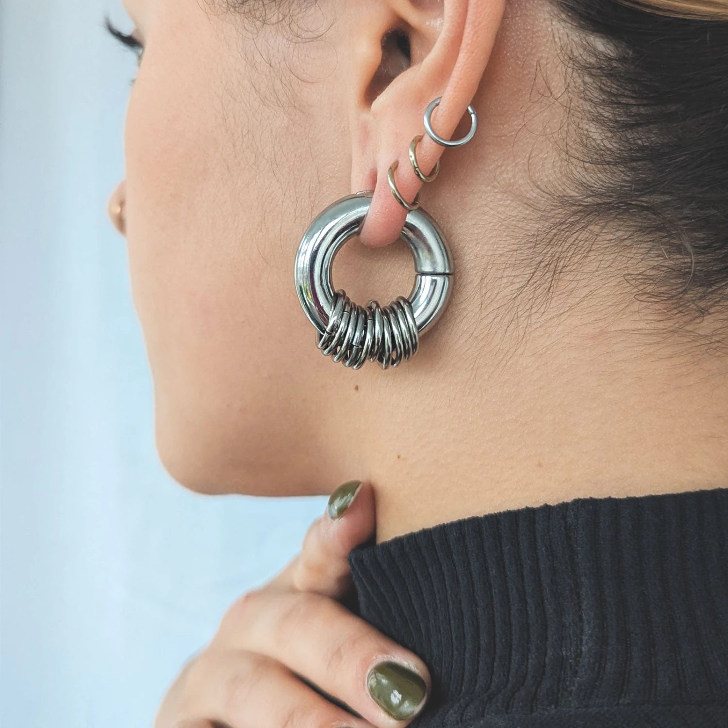 Surgical Steel Magnetic Multi Hoop Ear Weight 5 Surgical Steel Magnetic Multi Hoop Ear Weight - Image 3