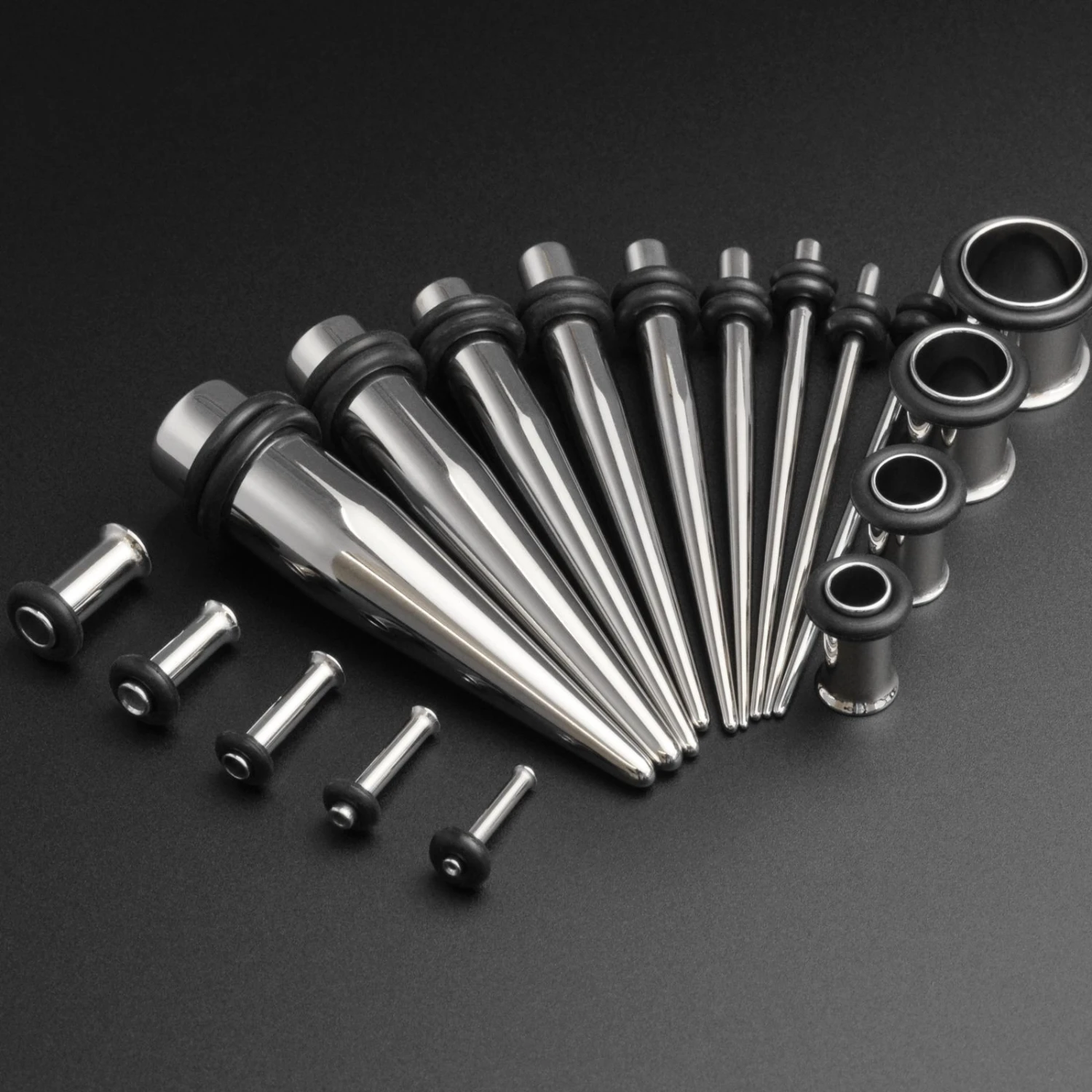 Surgical Steel Taper & Single Flare Tunnel Kit 2 Surgical Steel Taper & Single Flare Tunnel Kit