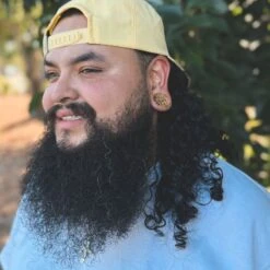 Tamarind Wood Double Flare Concave Plug 11 Tamarind Wood Double Flare Concave Plug -Stretch It Body Jewellery tamarind wood double flare concave plug model shot male