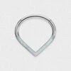 Teardrop Inlaid Fire & Snow Synth Opal Titanium Septum Clicker -Stretch It Body Jewellery teardrop inlaid fire snow synth opal titanium septum clicker 1 web grey
