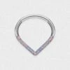 Teardrop Inlaid Flash Lavender Synth Opal Titanium Septum Clicker 1 Teardrop Inlaid Flash Lavender Synth Opal Titanium Septum Clicker -Stretch It Body Jewellery teardrop inlaid flash lavender synth opal titanium septum clicker 1 web grey