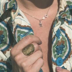 Textured Spiral Brass Ring -Stretch It Body Jewellery textured spiral brass ring model shot