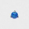 Three Prong Synth Blue Opal & Titanium Threadless Top -Stretch It Body Jewellery three prong synth blue opal titanium threadless top 1 web grey