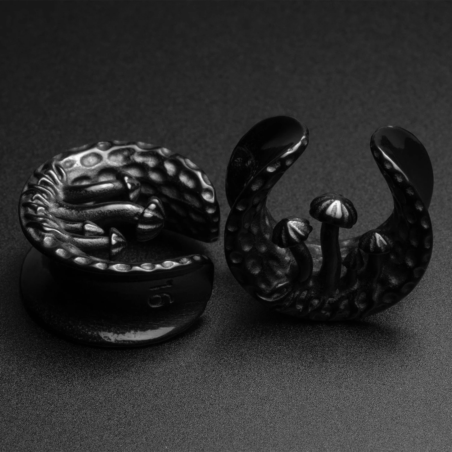 Trio Mushroom Black PVD Saddle Ear Weight 3 Trio Mushroom Black PVD Saddle Ear Weight