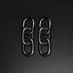 Triple Cable Chain Black PVD Magnetic Ear Weight