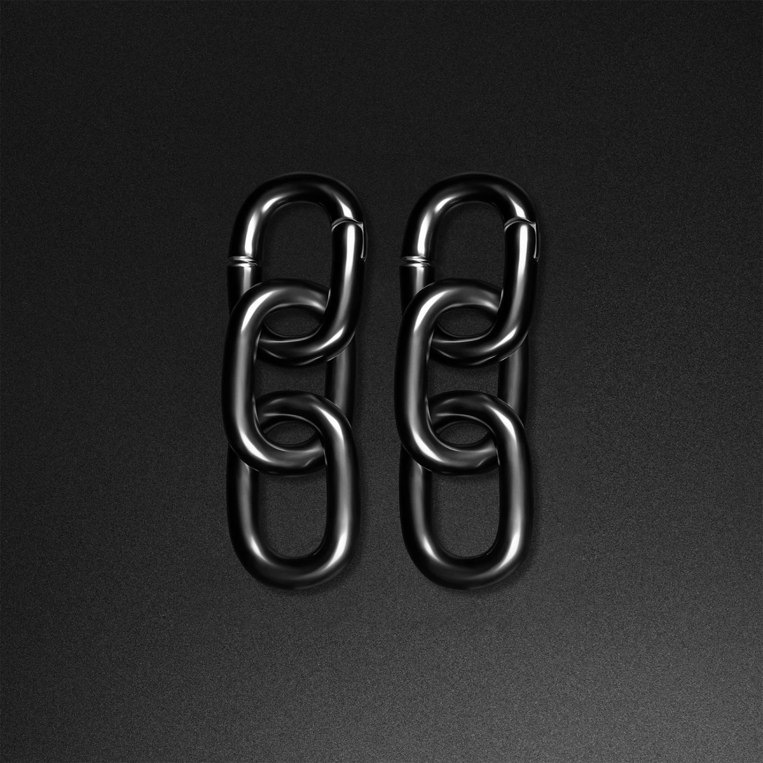 Triple Cable Chain Black PVD Magnetic Ear Weight 3 Triple Cable Chain Black PVD Magnetic Ear Weight