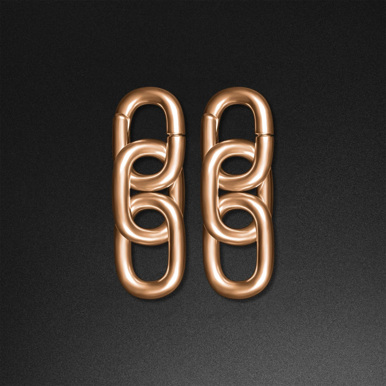Triple Cable Chain Rose Gold PVD Magnetic Ear Weight 3 Triple Cable Chain Rose Gold PVD Magnetic Ear Weight