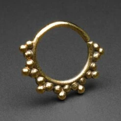 Triple Dot Brass Seamless Septum Ring