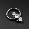 Triple Jewelled Quad Dot Titanium BCR Ball Closure Ring 2 Triple Jewelled Quad Dot Titanium BCR Ball Closure Ring -Stretch It Body Jewellery triple jewelled quad dot titanium bcr ball closure ring