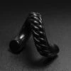 Twisted Chain Link Black PVD Ear Weight -Stretch It Body Jewellery twisted chain link black pvd ear weight