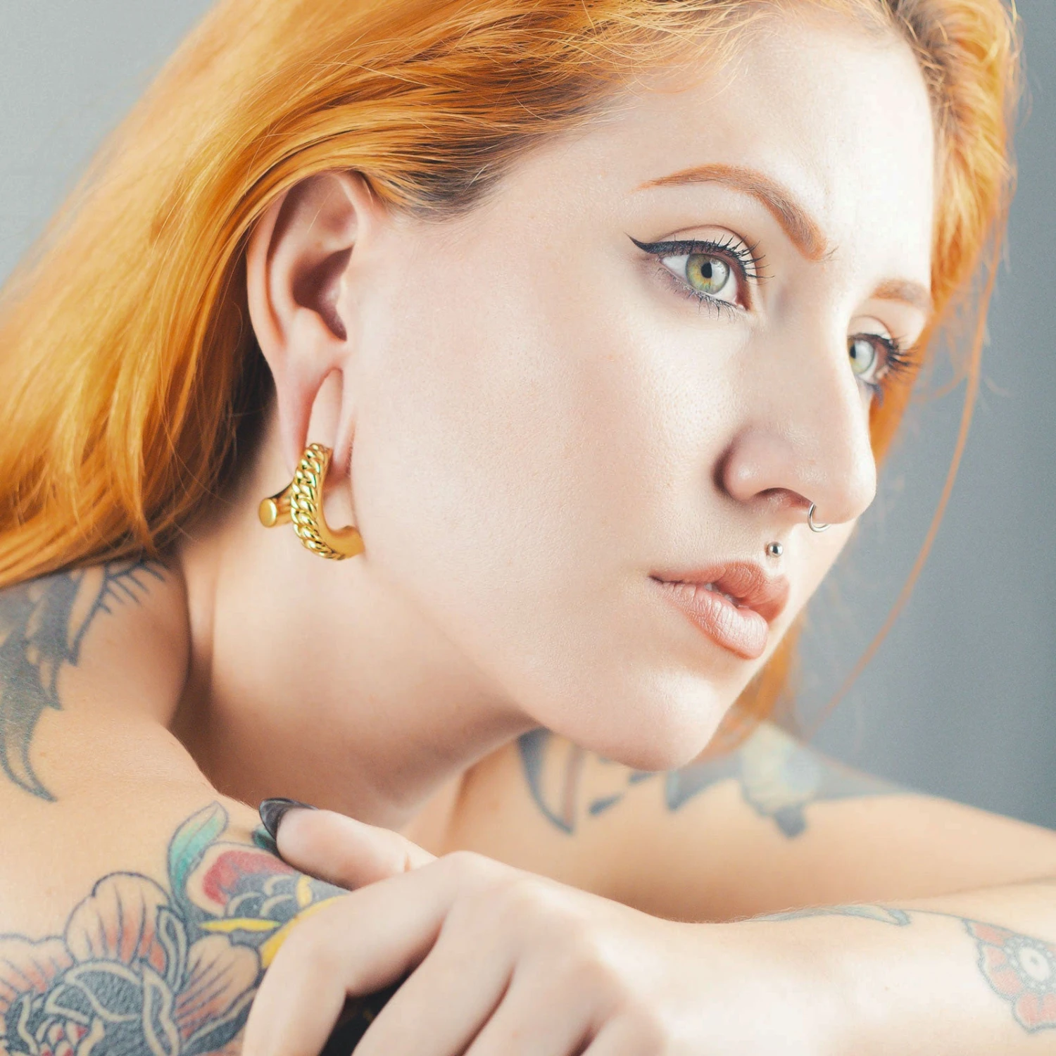 Twisted Chain Link Gold PVD Ear Weight 4 Twisted Chain Link Gold PVD Ear Weight - Image 2