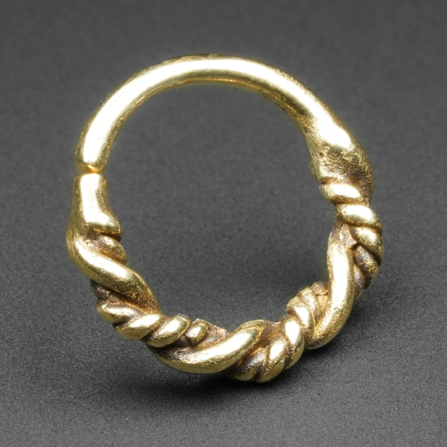 Twisted Rope Brass Seamless Septum Ring 3 Twisted Rope Brass Seamless Septum Ring