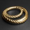 Twisted Rope Multi Hoop Gold PVD Ear Weight -Stretch It Body Jewellery twisted rope multi hoop gold pvd magnetic ear weight