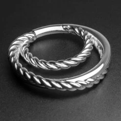Twisted Rope Multi Hoop Steel Plated Brass Ear Weight