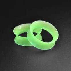 Lime Green Silicone Double Flare Tunnel