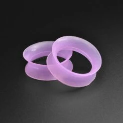 Lavender Purple Silicone Double Flare Tunnel