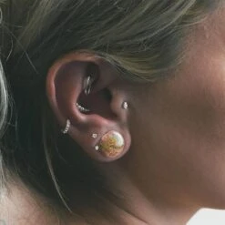 Unakite Double Flare Convex Stone Plug -Stretch It Body Jewellery unakite double flare convex stone plug