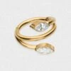 Vine Double Marquise Gold PVD Titanium Hinged Segment Ring 2 Vine Double Marquise Gold PVD Titanium Hinged Segment Ring -Stretch It Body Jewellery vine double marquise gold pvd titanium hinged segment ring 1 web grey