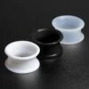 Monochrome Silicone Double Flare Tunnel Bundle 1 Monochrome Silicone Double Flare Tunnel Bundle -Stretch It Body Jewellery web.BUN SIL 0001