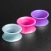 Pearl Silicone Double Flare Tunnel Bundle -Stretch It Body Jewellery web.BUN SIL 0003