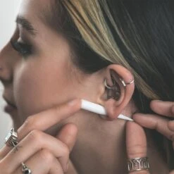 White Acrylic Taper 10 White Acrylic Taper -Stretch It Body Jewellery white acrylic taper model shot three