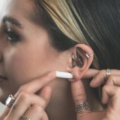 White Acrylic Taper 9 White Acrylic Taper -Stretch It Body Jewellery white acrylic taper model shot two