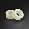 White Glow In The Dark Silicone Double Flare Tunnel -Stretch It Body Jewellery white glow in the dark silicone double flare tunnel