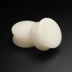 White Jade Double Flare Stone Plug