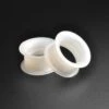 White Pearl Silicone Double Flare Tunnel -Stretch It Body Jewellery white metallic silicone double flare tunnel