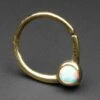White Synth Opal & Brass Seamless Septum Ring