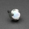 Three Prong Synth White Opal & Titanium Threadless Top 1 Three Prong Synth White Opal & Titanium Threadless Top -Stretch It Body Jewellery white opal titanium threadless top