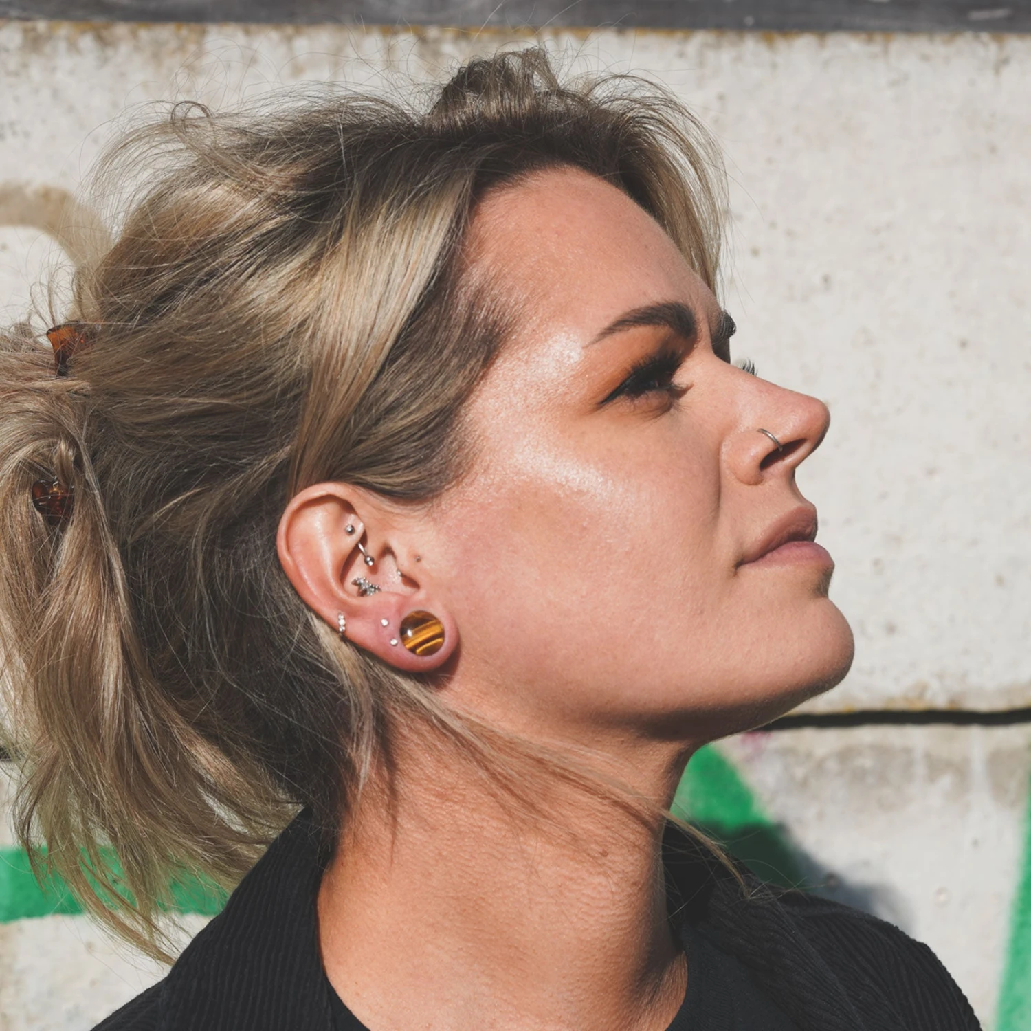 Yellow Tiger's Eye Single Flare Convex Stone Plug 5 Yellow Tiger's Eye Single Flare Convex Stone Plug - Image 3