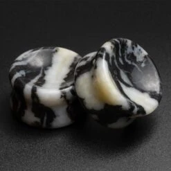 Zebra Jasper Double Flare Concave Stone Plug